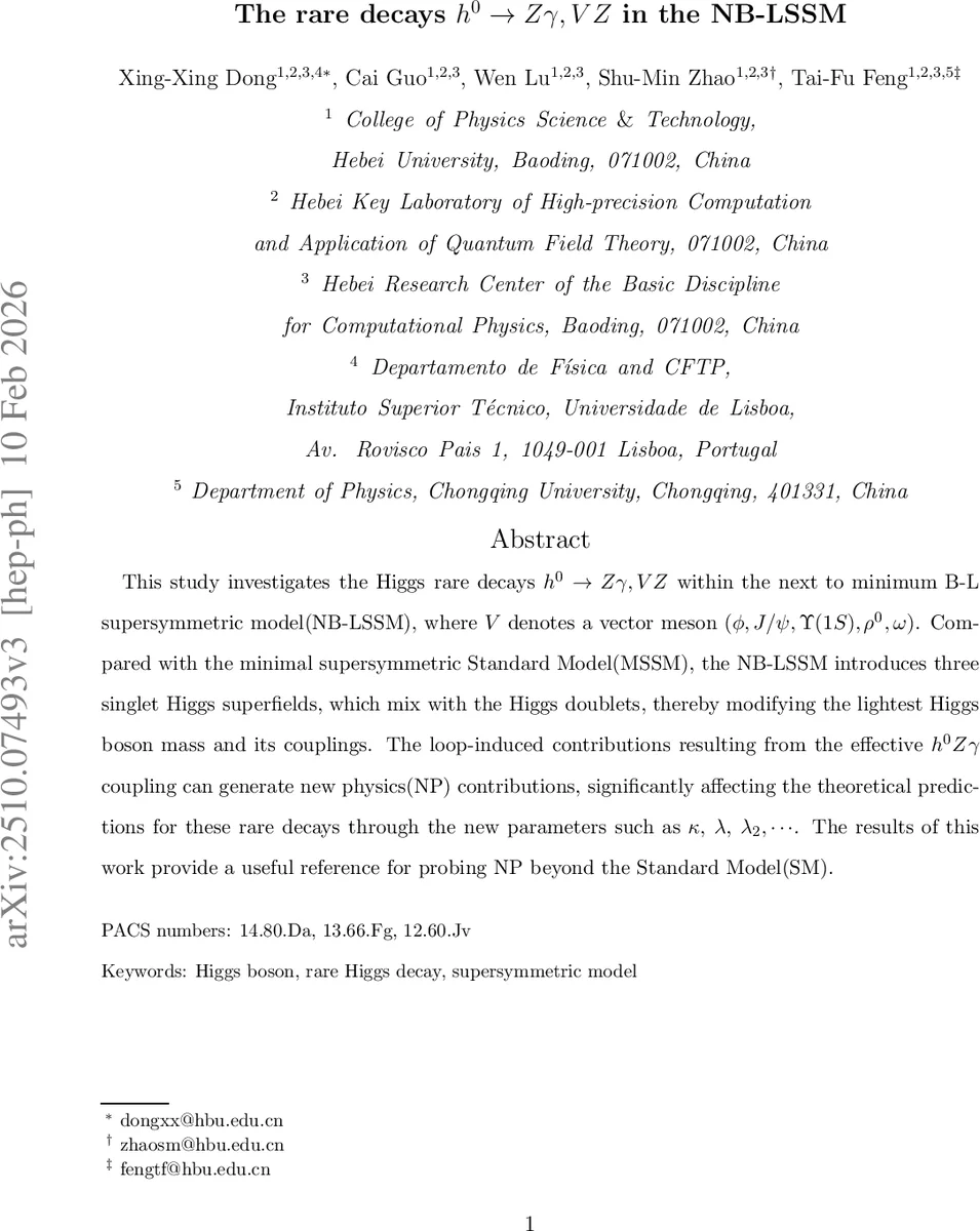 The rare decays $h^0ightarrow Zγ,V Z$ in the NB-LSSM
