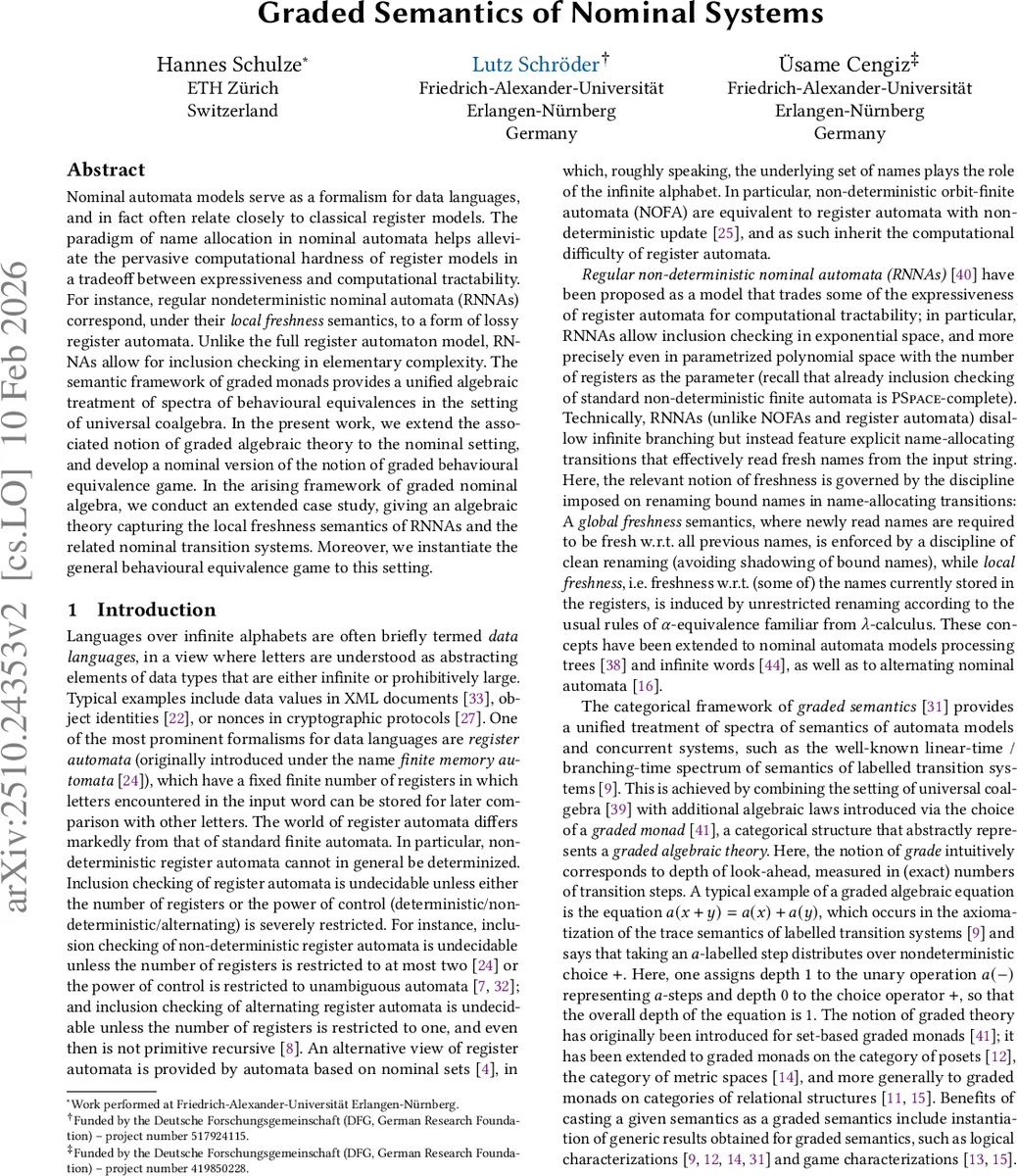 Graded Monads in the Semantics of Nominal Automata