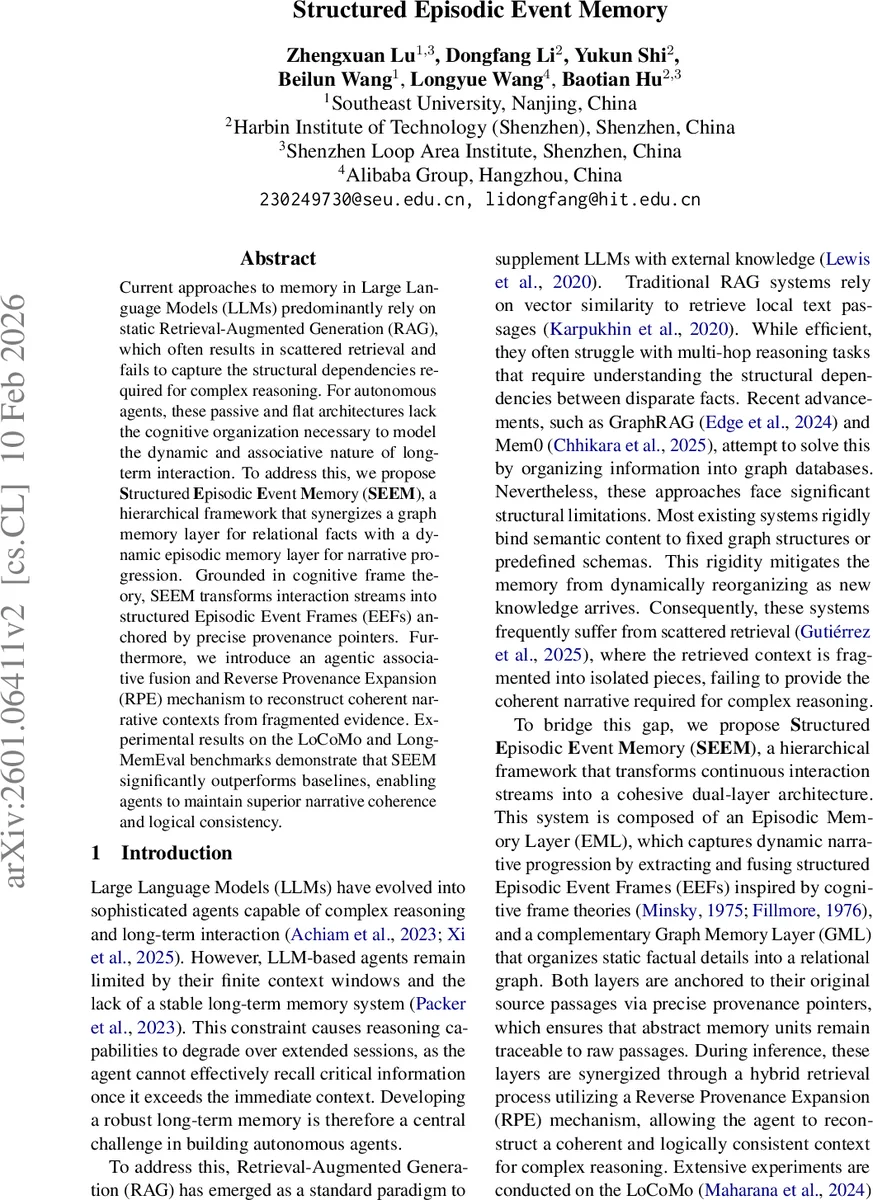 Structured Episodic Event Memory