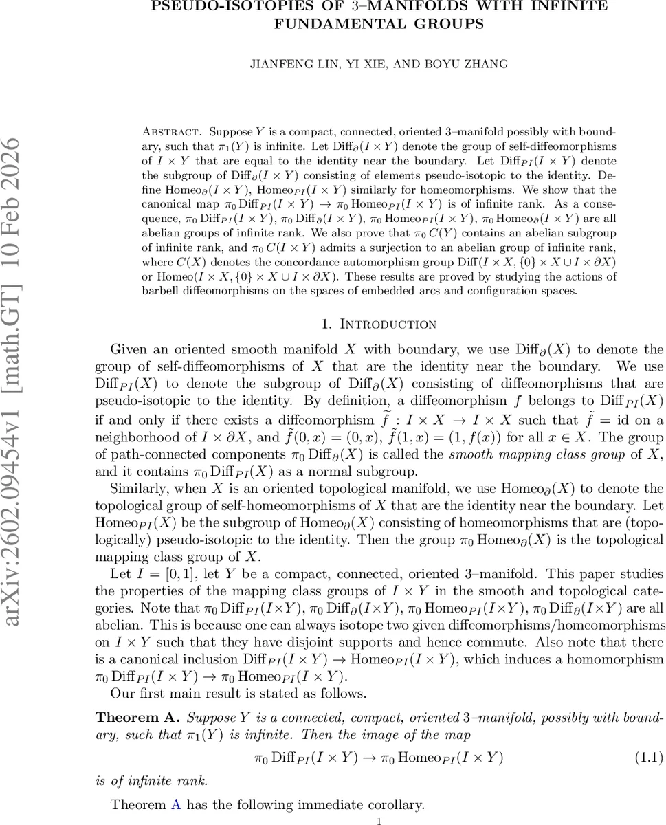 Pseudo-isotopies of 3-manifolds with infinite fundamental groups