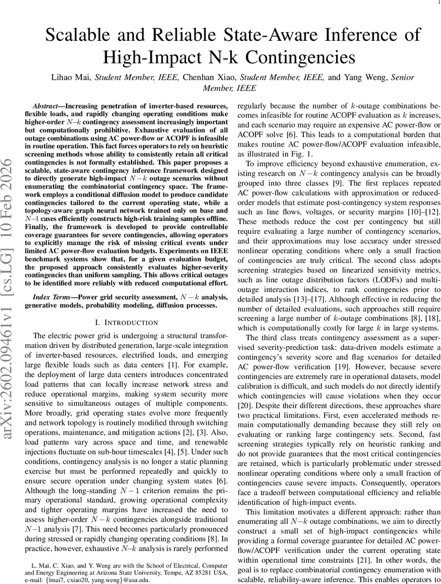 Scalable and Reliable State-Aware Inference of High-Impact N-k Contingencies