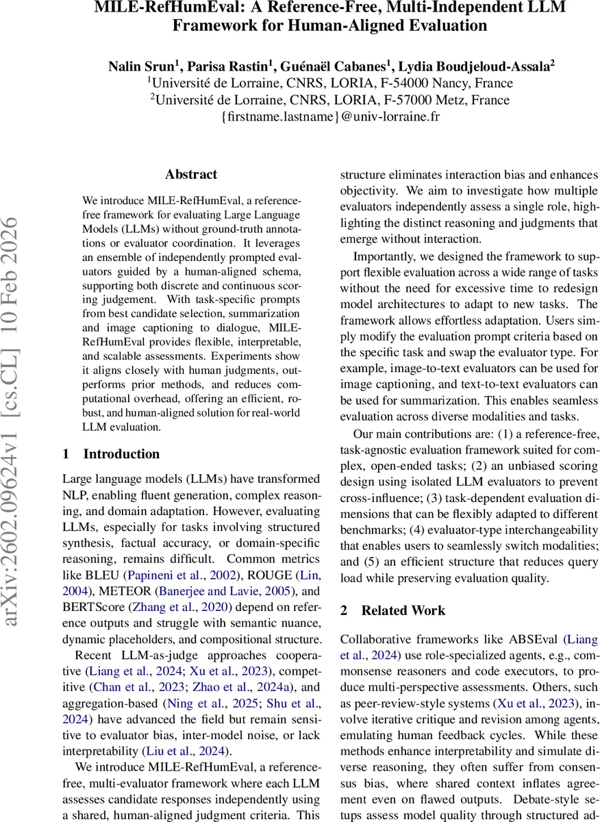 MILE-RefHumEval: A Reference-Free, Multi-Independent LLM Framework for Human-Aligned Evaluation