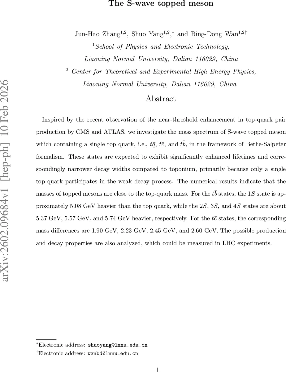 The S-wave topped meson