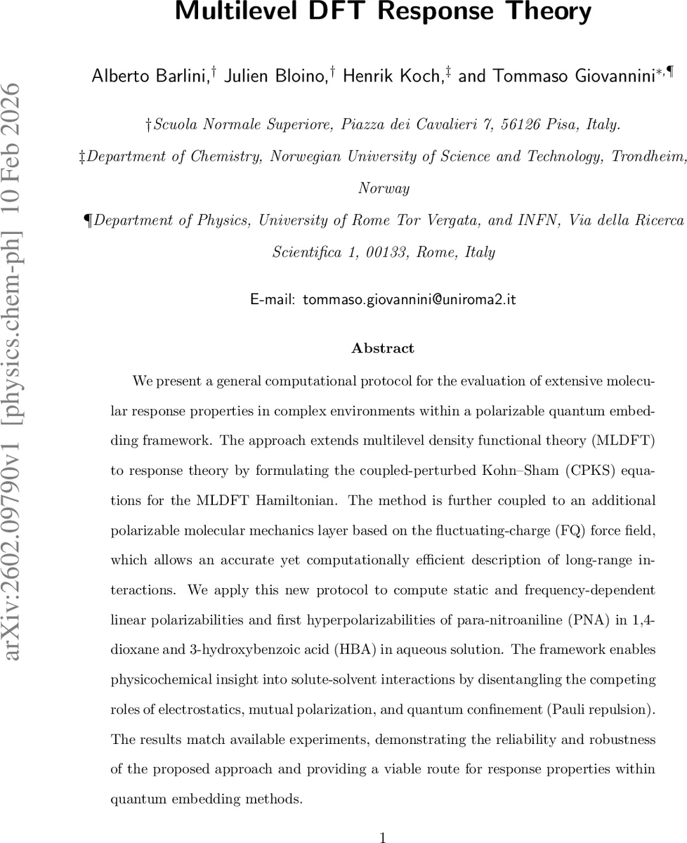 Multilevel DFT Response Theory