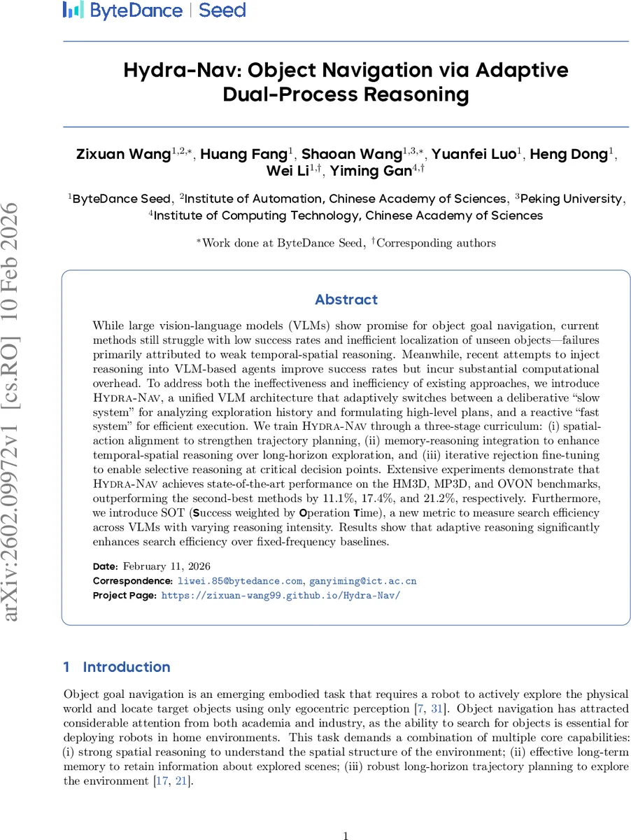 Hydra-Nav: Object Navigation via Adaptive Dual-Process Reasoning