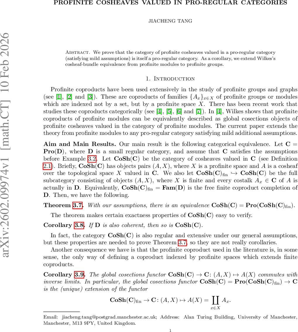Profinite Cosheaves Valued in Pro-regular Categories