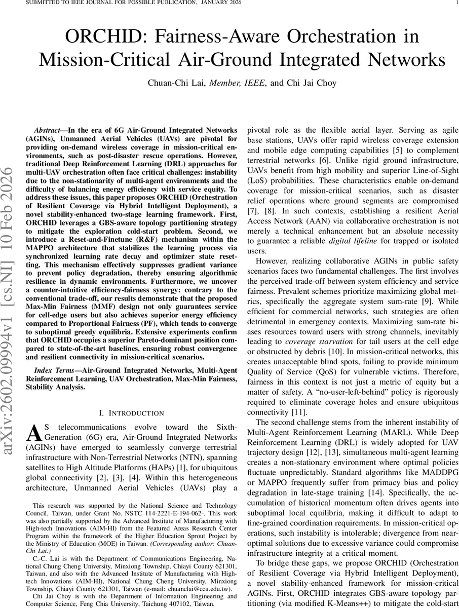 ORCHID: Fairness-Aware Orchestration in Mission-Critical Air-Ground Integrated Networks