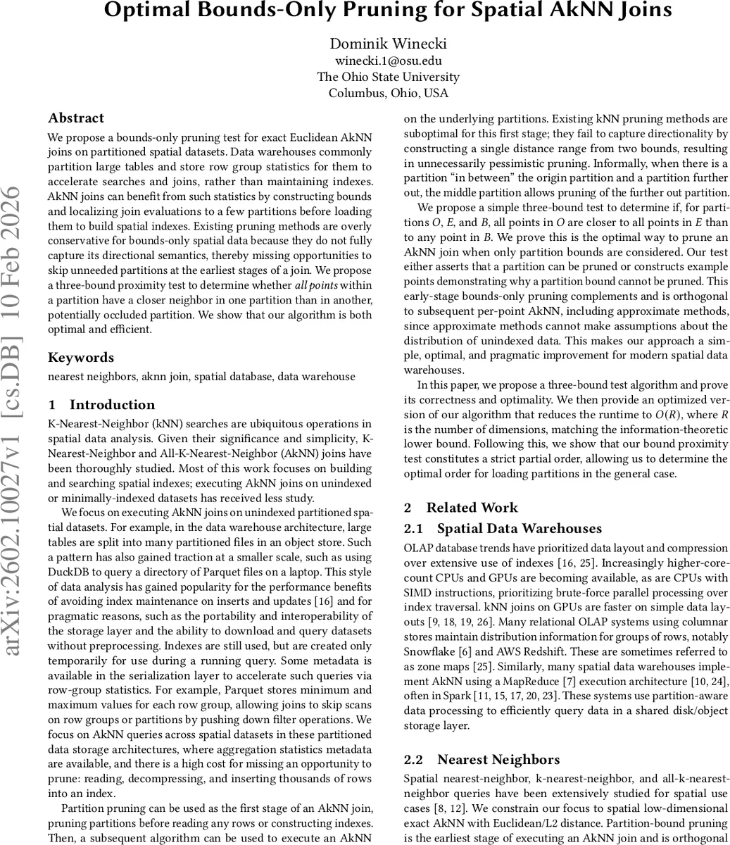 Optimal Bounds-Only Pruning for Spatial AkNN Joins