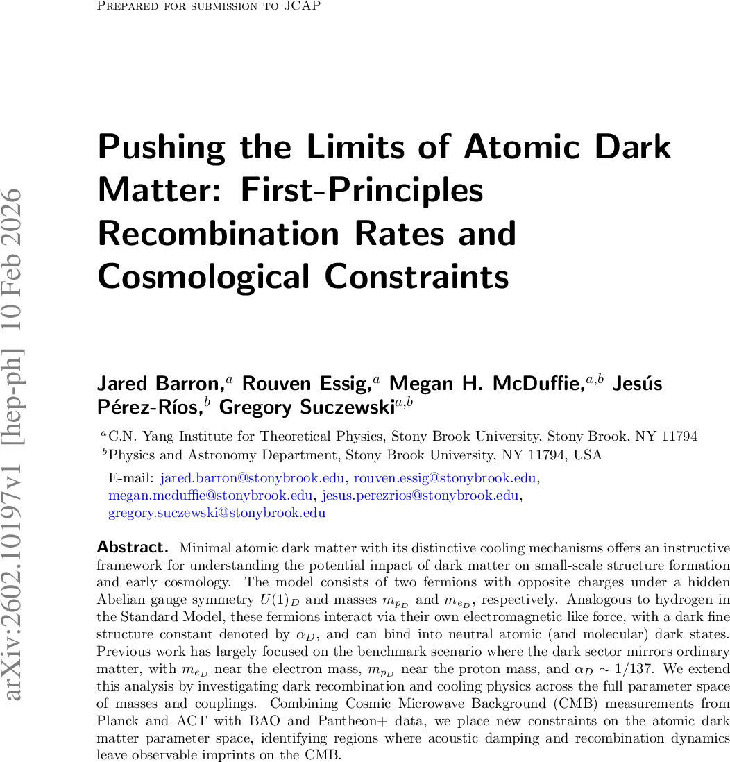 Pushing the Limits of Atomic Dark Matter: First-Principles Recombination Rates and Cosmological Constraints