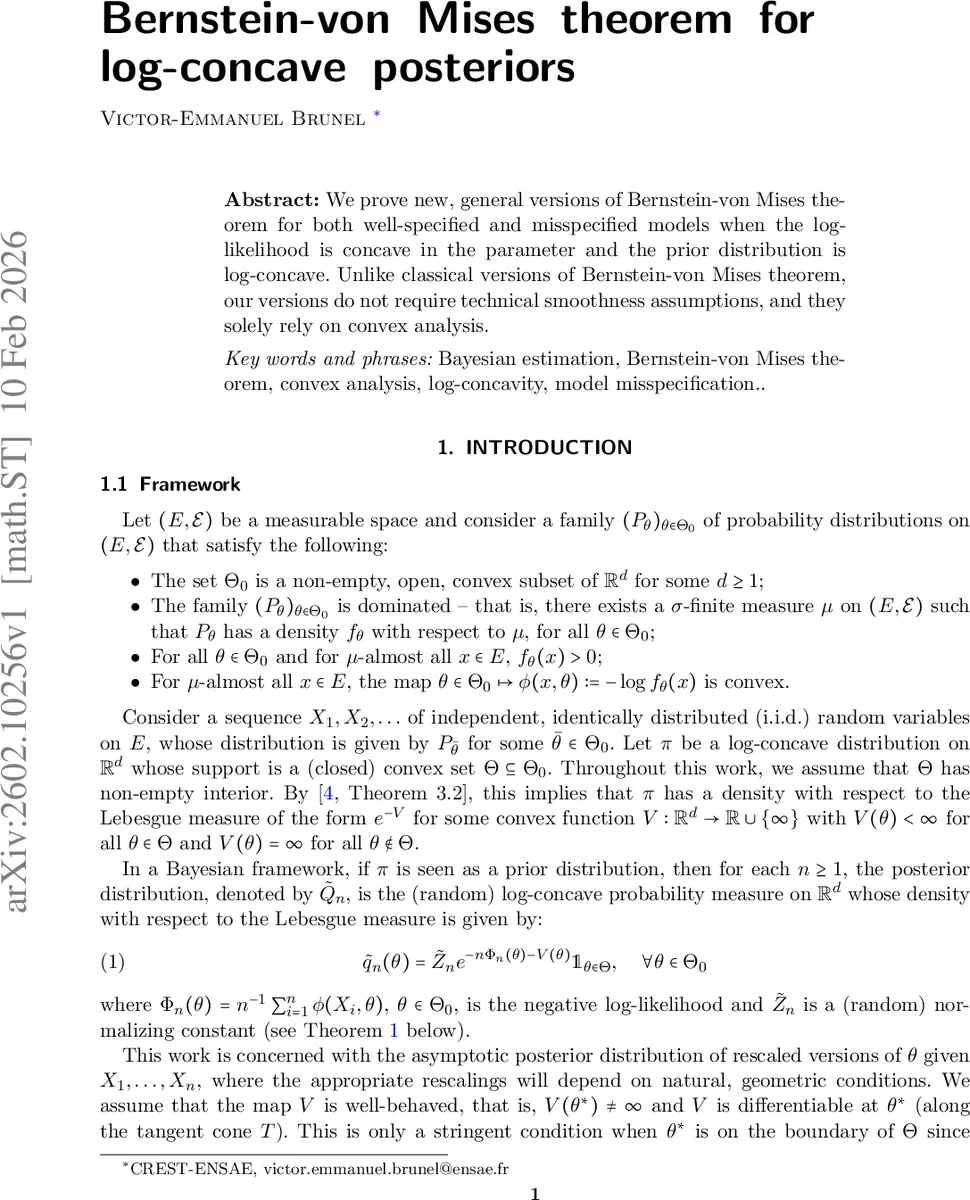 Bernstein-von Mises theorem for log-concave posteriors
