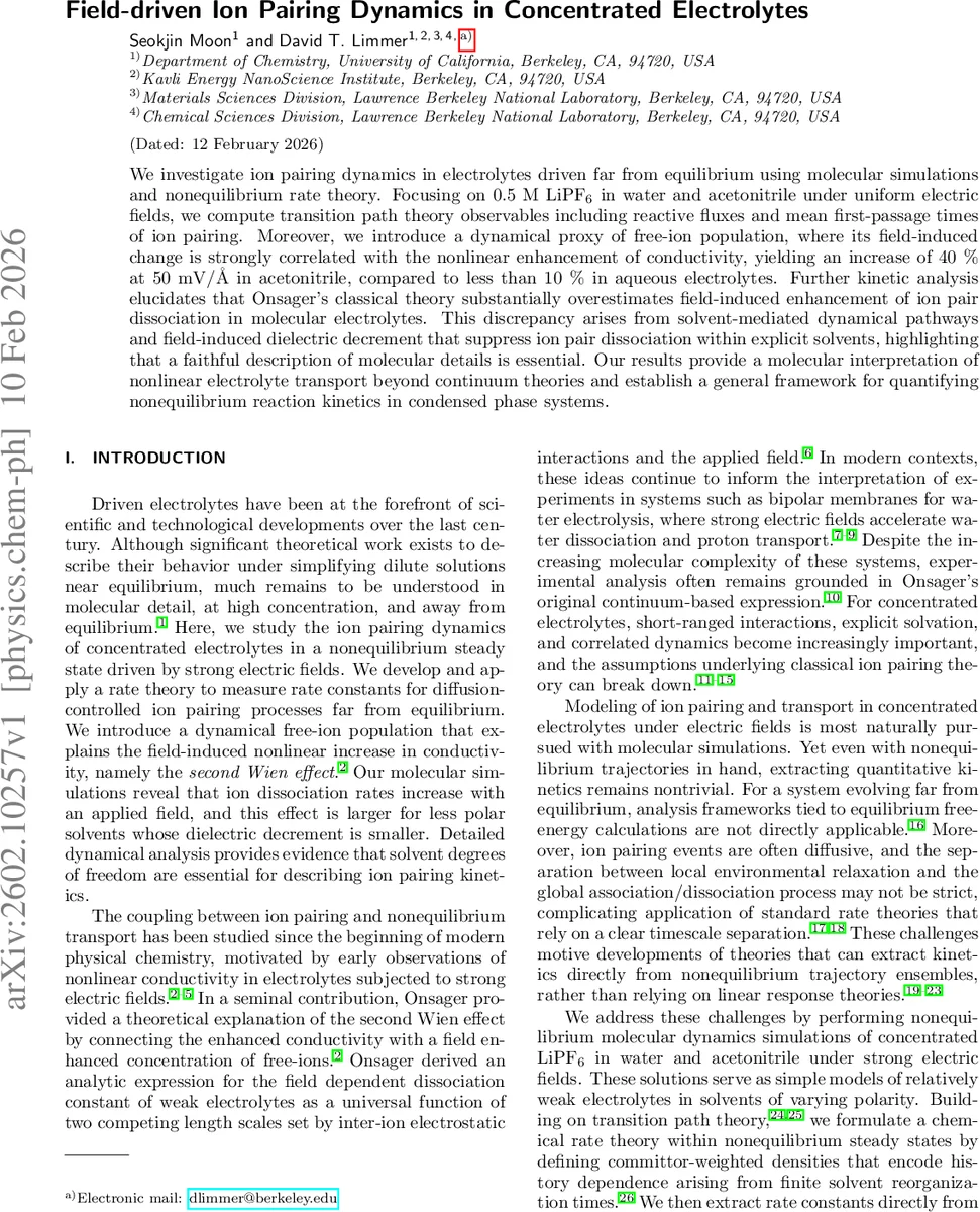 Field-driven Ion Pairing Dynamics in Concentrated Electrolytes