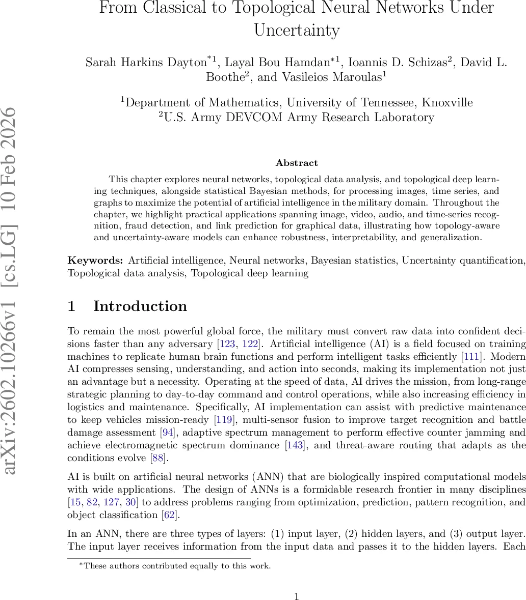 From Classical to Topological Neural Networks Under Uncertainty