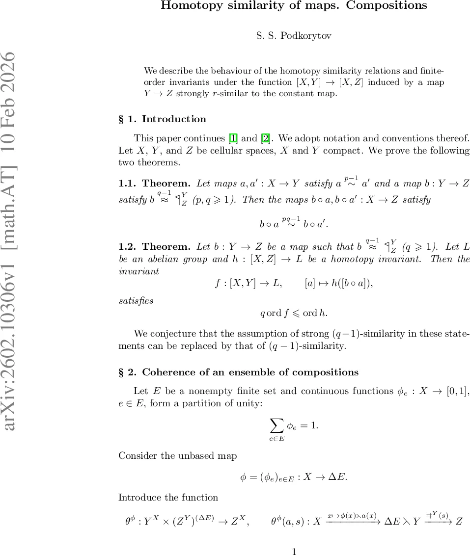 Homotopy similarity of maps. Compositions