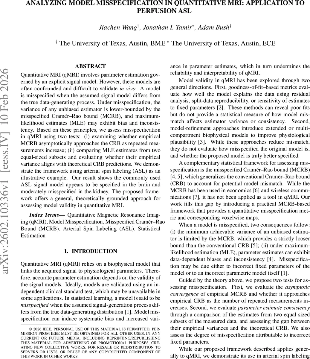 Analyzing Model Misspecification in Quantitative MRI: Application to Perfusion ASL