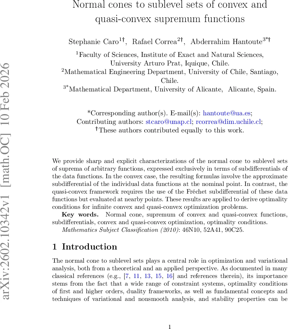 Normal cones to sublevel sets of convex and quasi-convex supremum functions