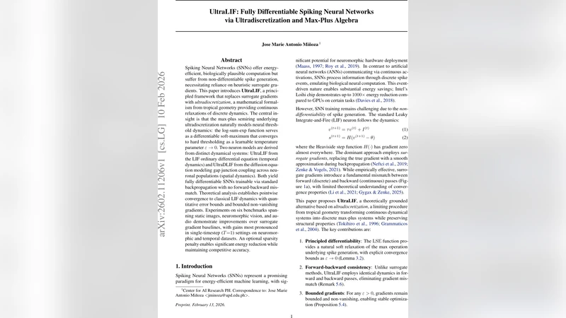 UltraLIF: Fully Differentiable Spiking Neural Networks via Ultradiscretization and Max-Plus Algebra