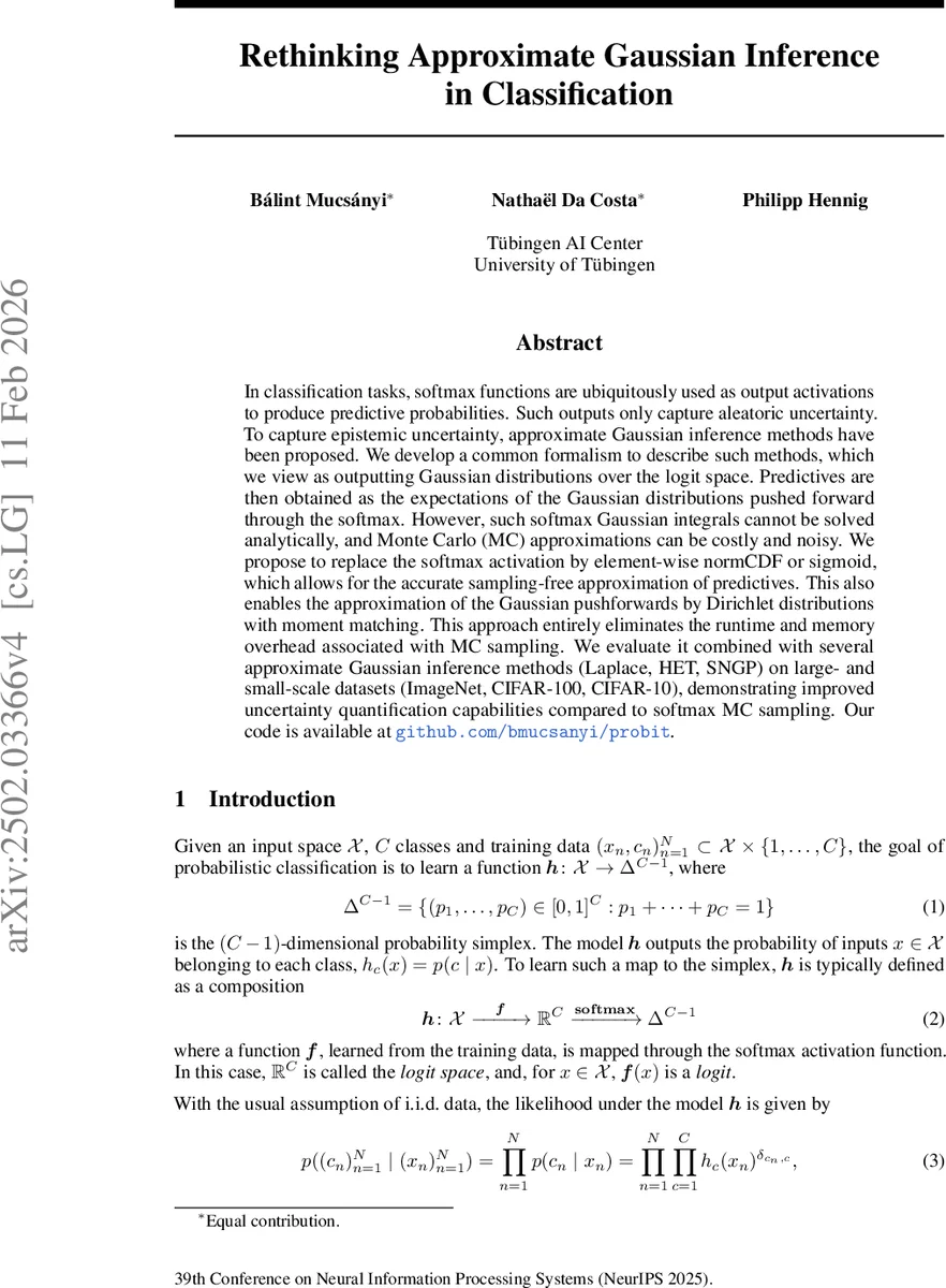 Rethinking Approximate Gaussian Inference in Classification