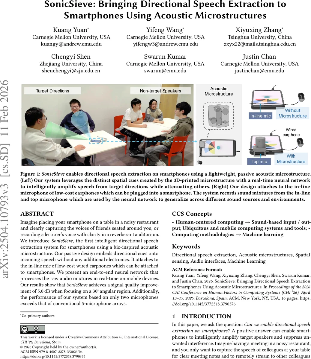 SonicSieve: Bringing Directional Speech Extraction to Smartphones Using Acoustic Microstructures