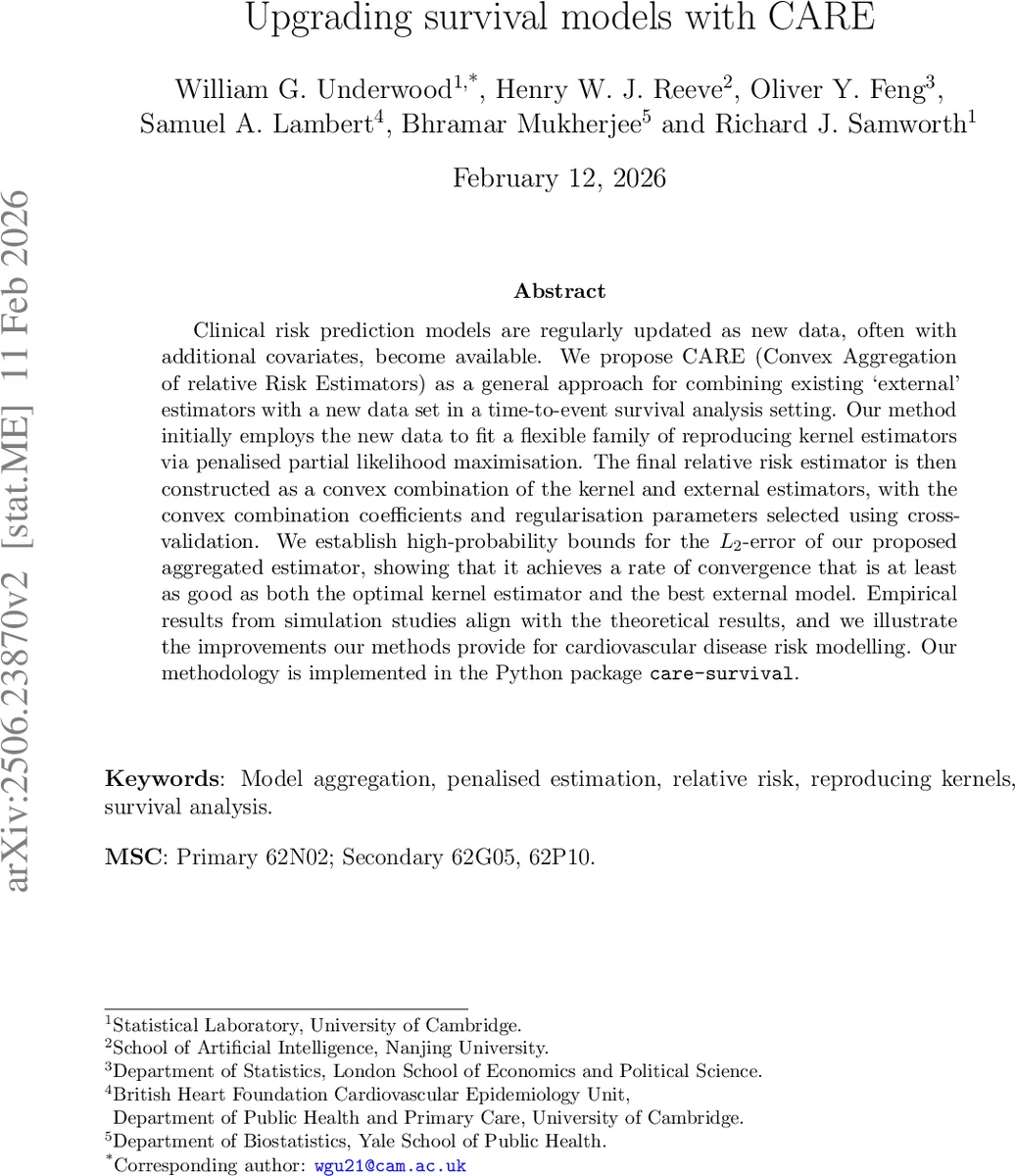 Upgrading survival models with CARE
