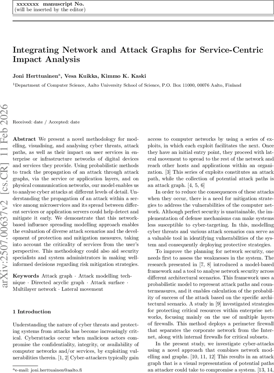 Integrating Network and Attack Graphs for Service-Centric Impact Analysis