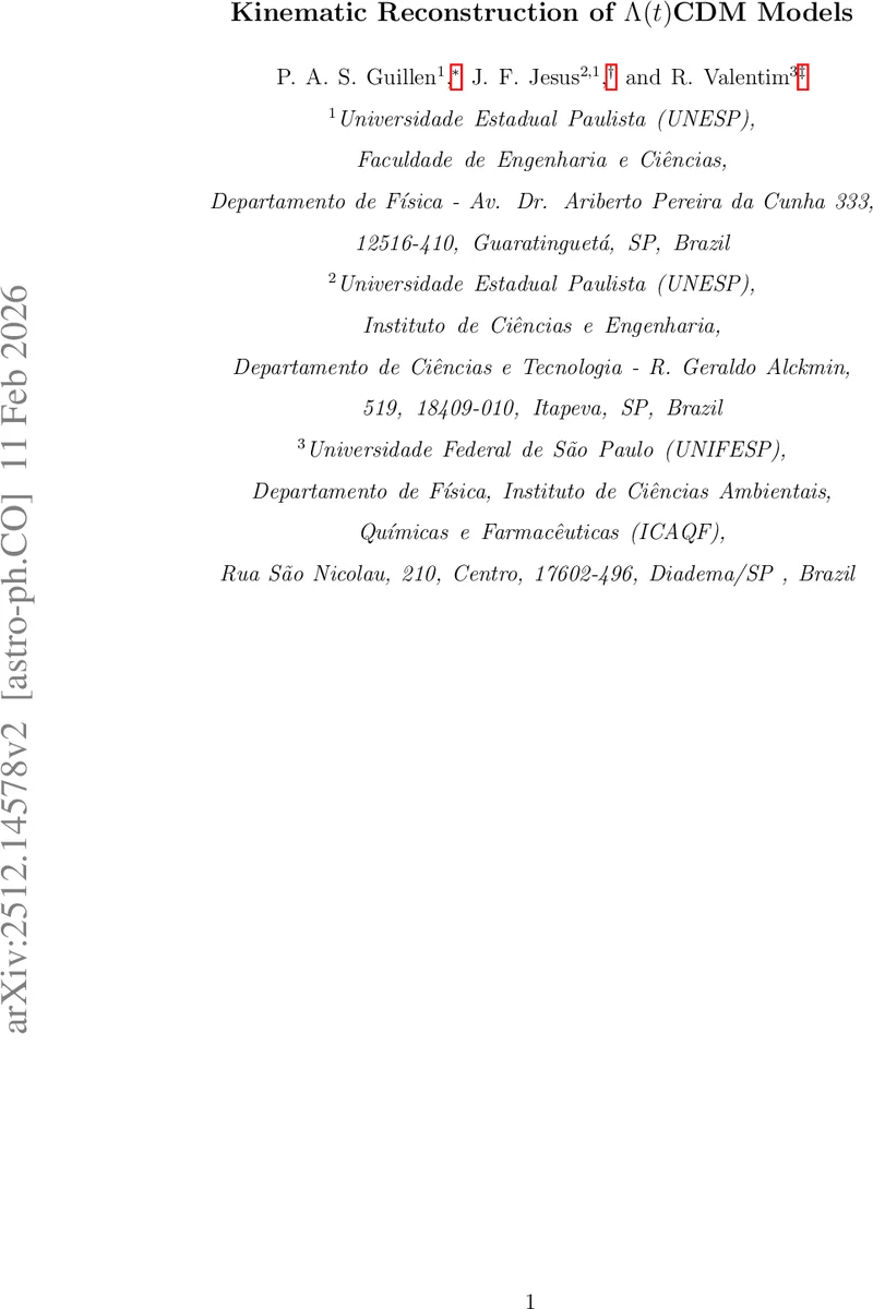 Kinematic Reconstruction of $Λ(t)$CDM Models