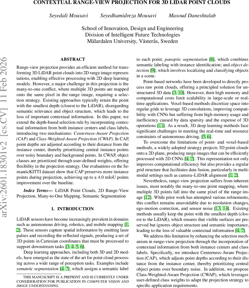 Contextual Range-View Projection for 3D LiDAR Point Clouds