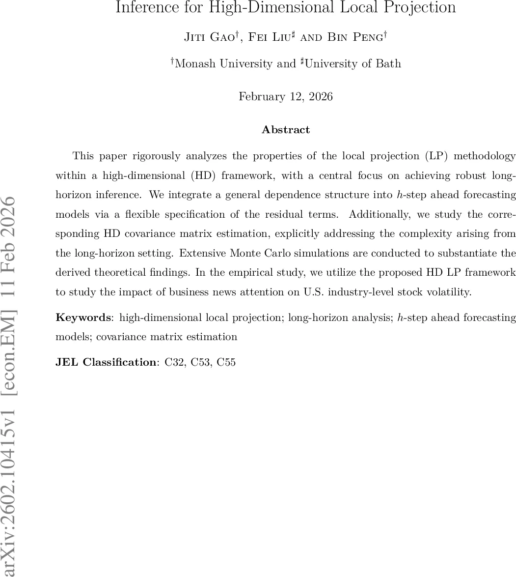Inference for High-Dimensional Local Projection