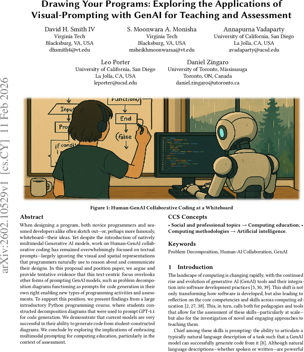 Drawing Your Programs: Exploring the Applications of Visual-Prompting with GenAI for Teaching and Assessment