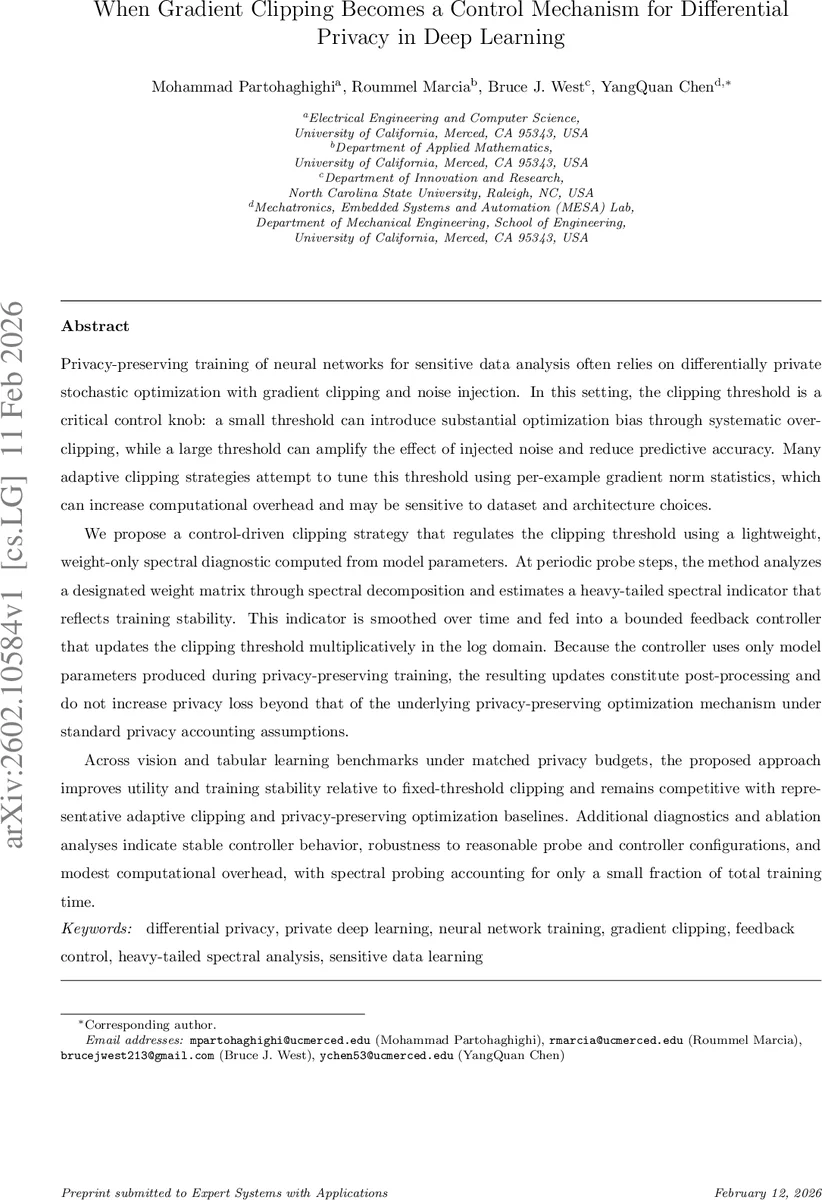 When Gradient Clipping Becomes a Control Mechanism for Differential Privacy in Deep Learning