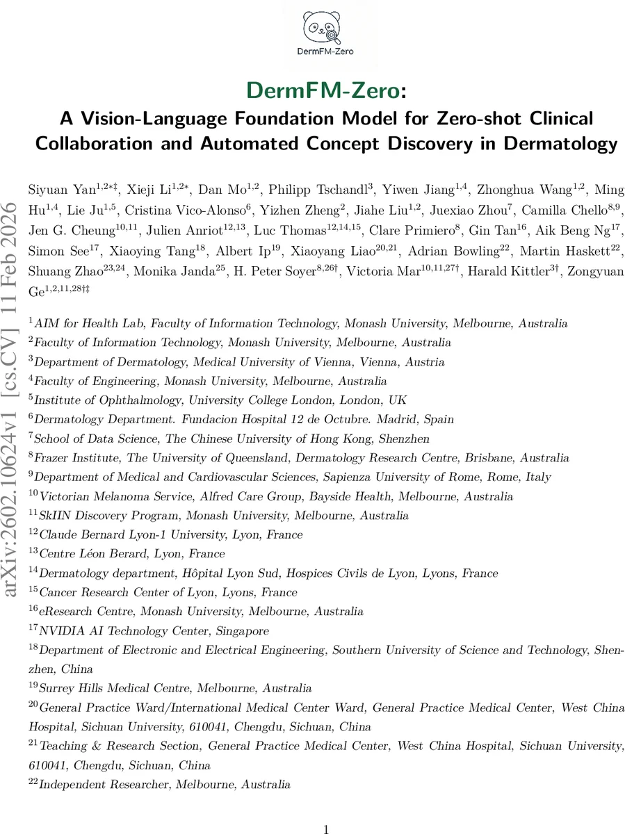 A Vision-Language Foundation Model for Zero-shot Clinical Collaboration and Automated Concept Discovery in Dermatology