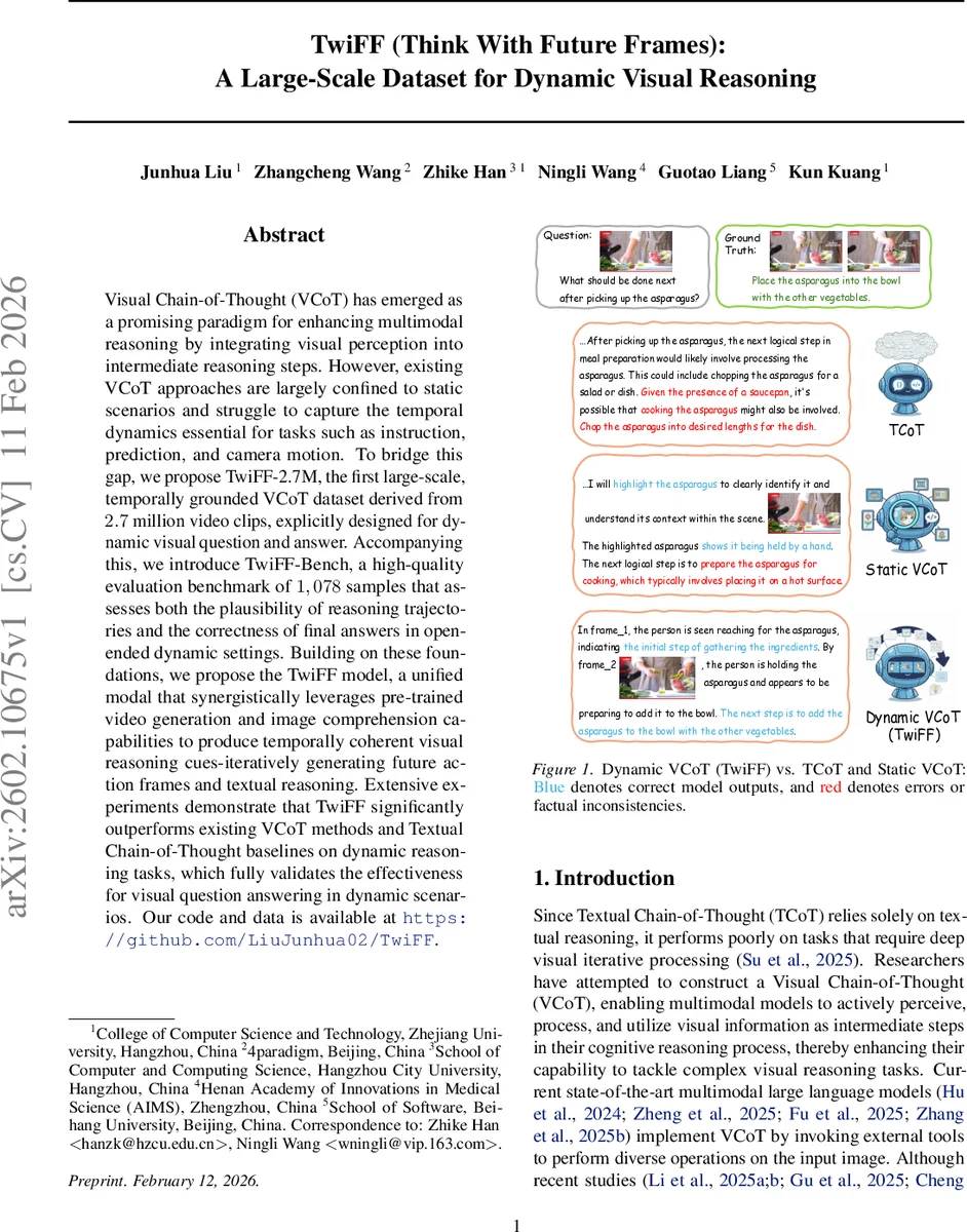 TwiFF (Think With Future Frames): A Large-Scale Dataset for Dynamic Visual Reasoning