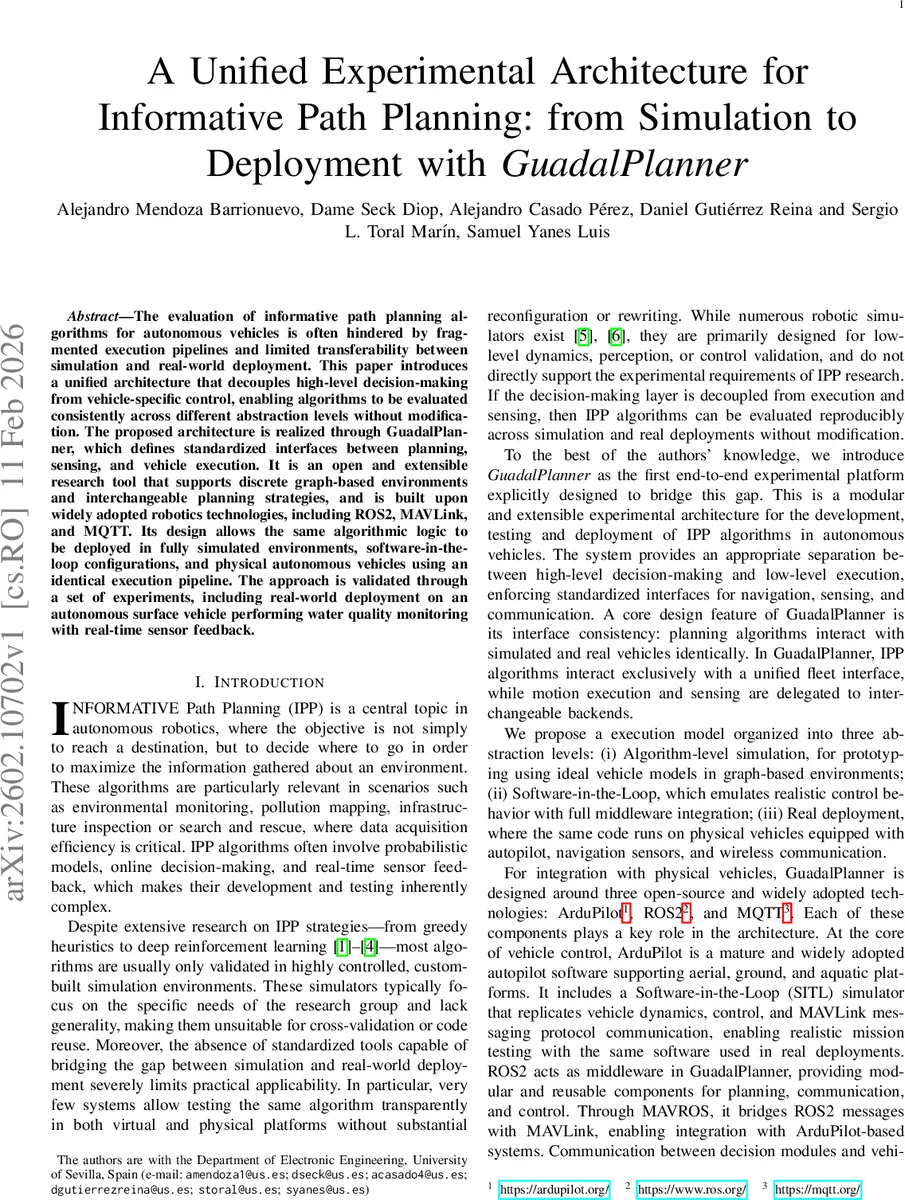 A Unified Experimental Architecture for Informative Path Planning: from Simulation to Deployment with GuadalPlanner