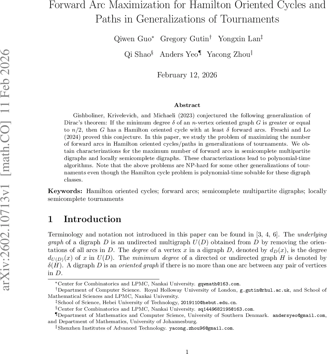 Forward Arc Maximization for Hamilton Oriented Cycles and Paths in Generalizations of Tournaments