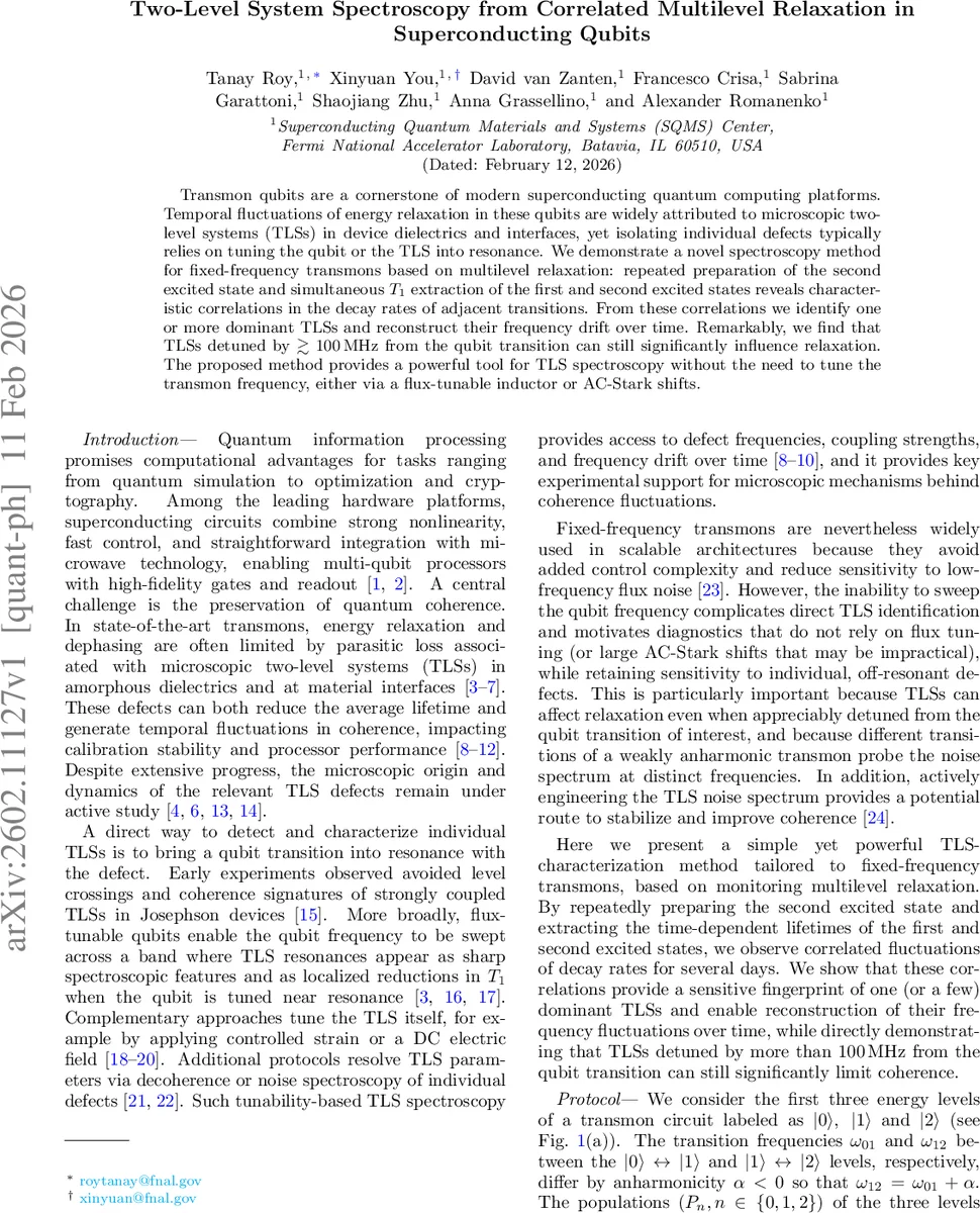 Two-Level System Spectroscopy from Correlated Multilevel Relaxation in Superconducting Qubits