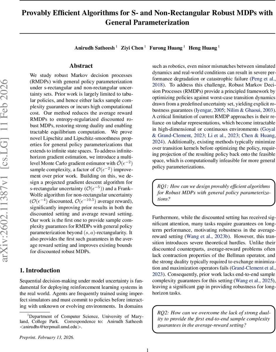 Provably Efficient Algorithms for S- and Non-Rectangular Robust MDPs with General Parameterization