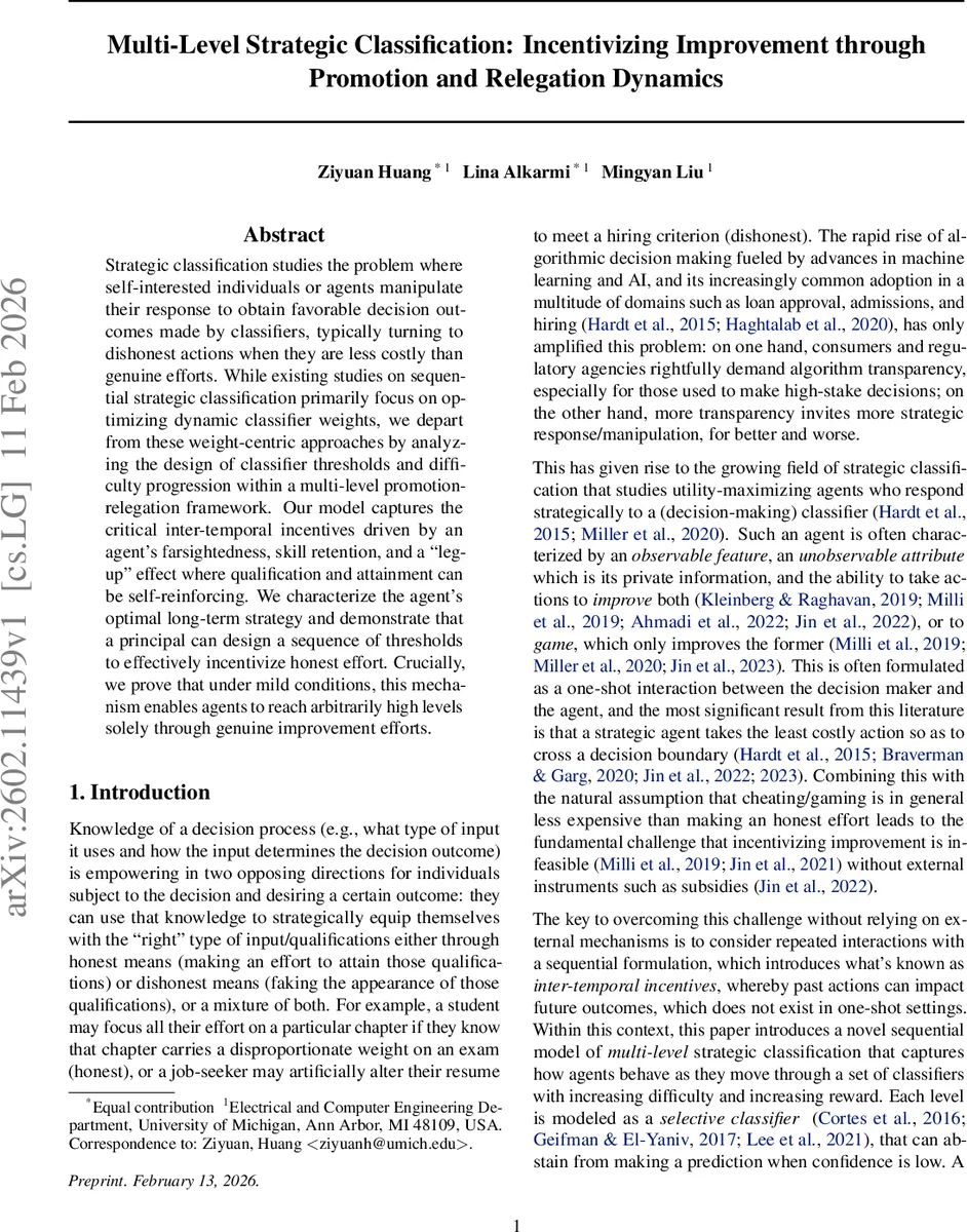 Multi-Level Strategic Classification: Incentivizing Improvement through Promotion and Relegation Dynamics