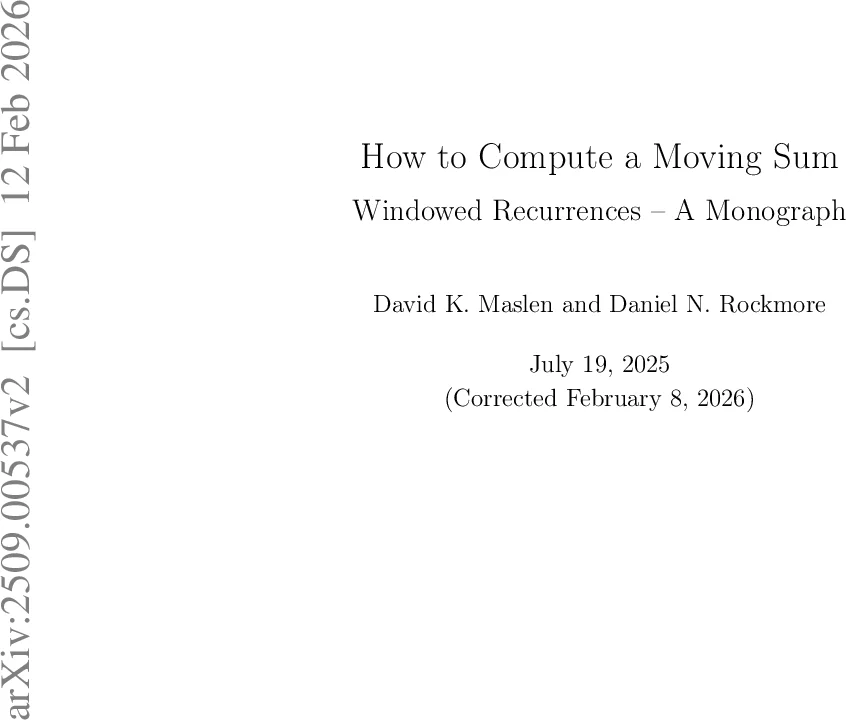How to Compute a Moving Sum