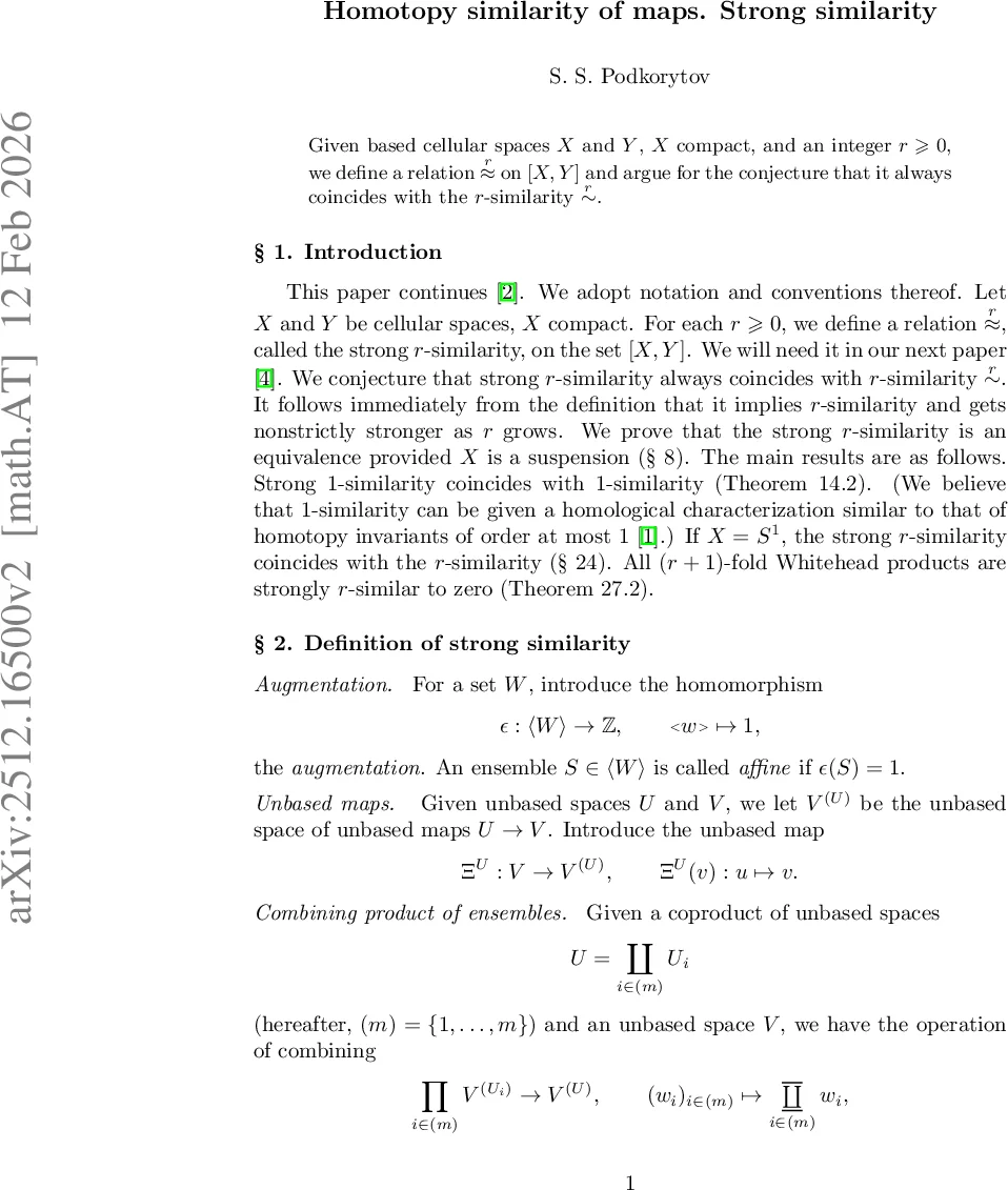 Homotopy similarity of maps. Strong similarity