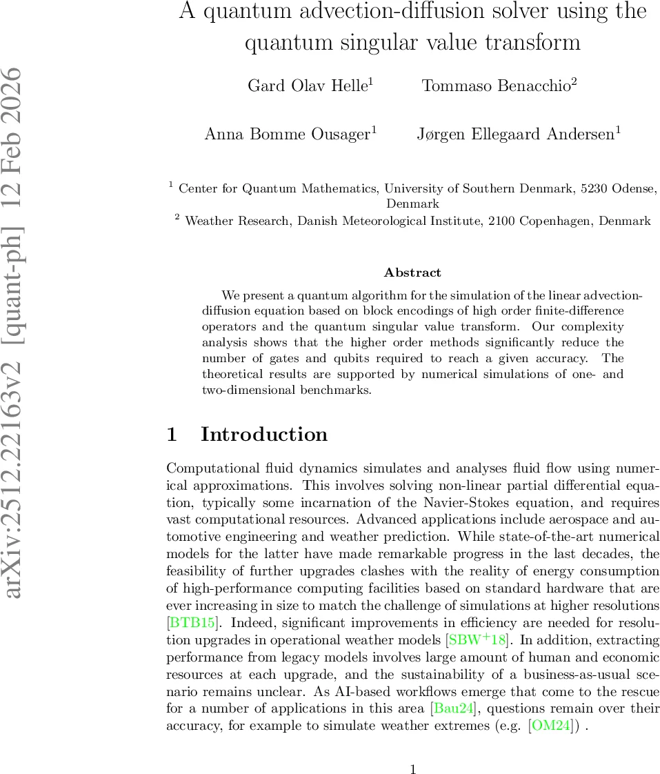 A quantum advection-diffusion solver using the quantum singular value transform