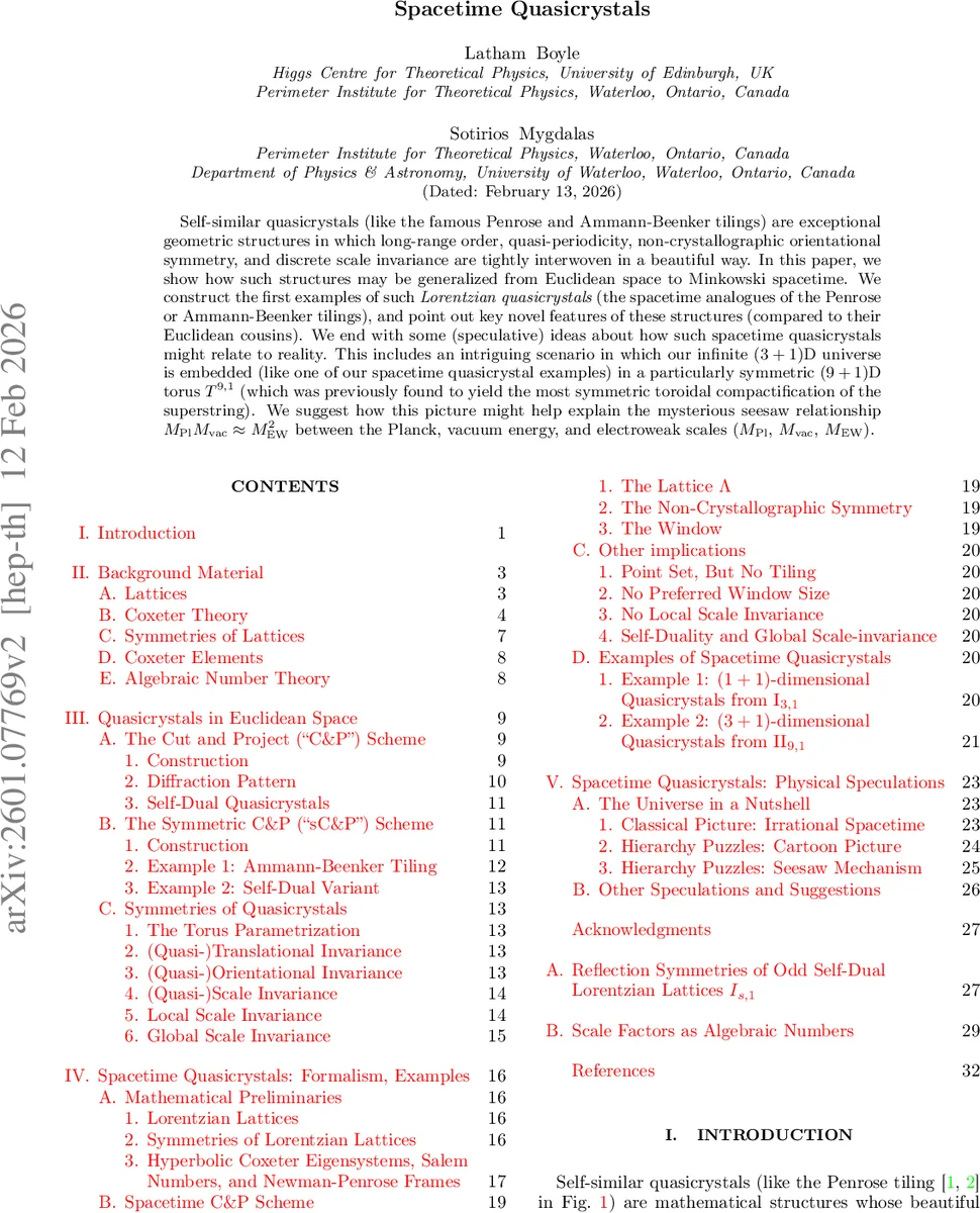 Spacetime Quasicrystals