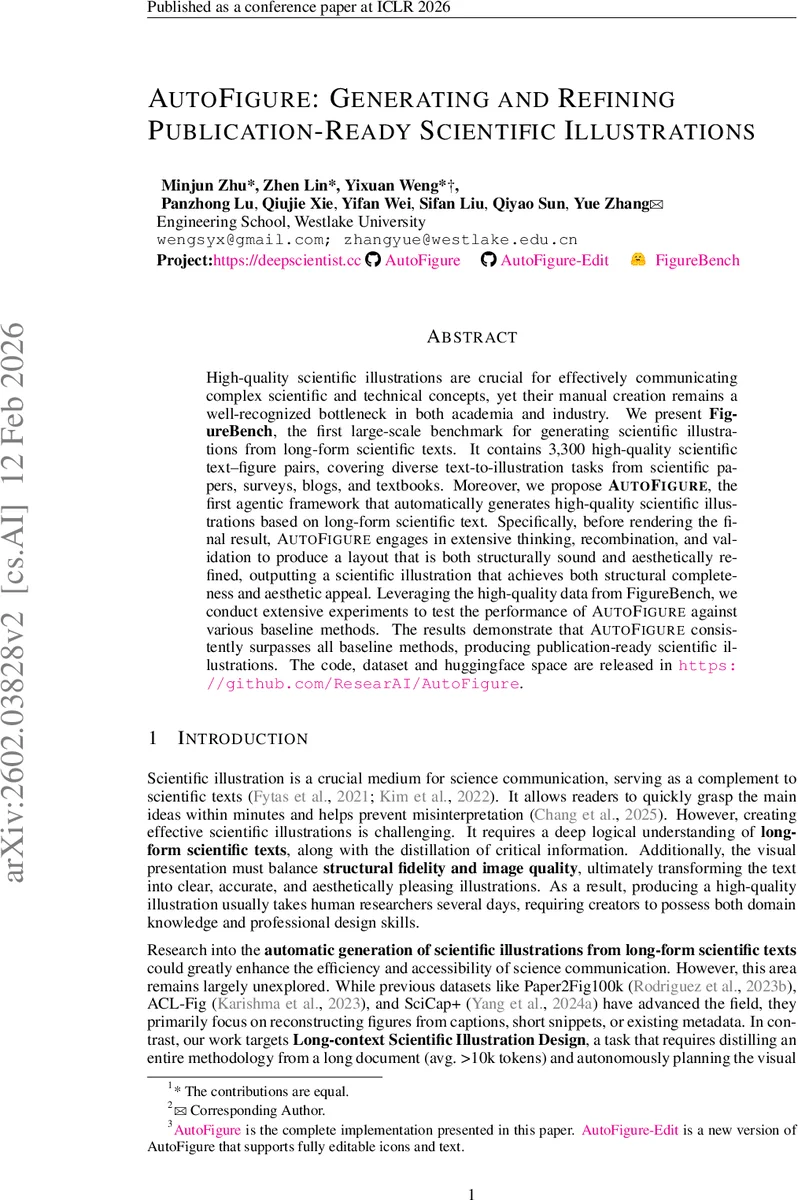 AutoFigure: Generating and Refining Publication-Ready Scientific Illustrations