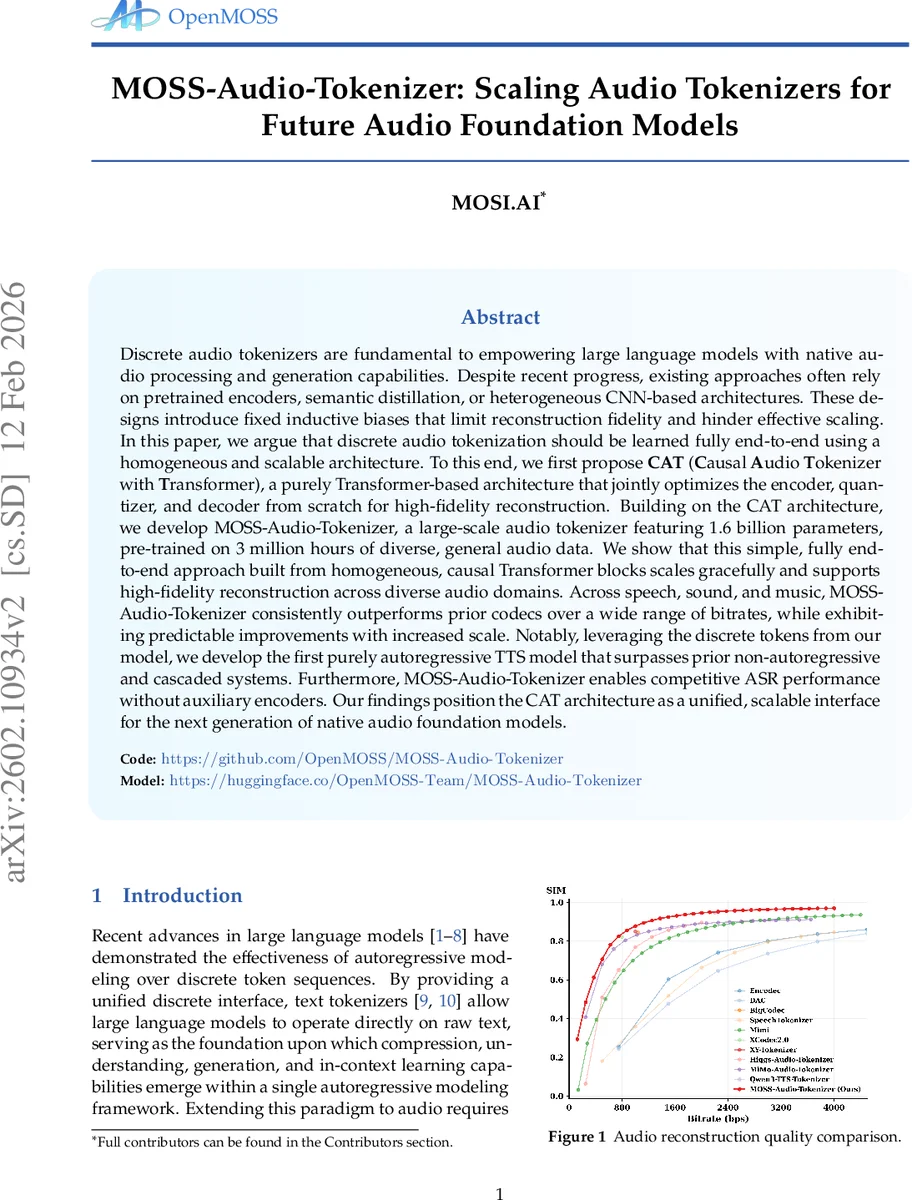 MOSS-Audio-Tokenizer: Scaling Audio Tokenizers for Future Audio Foundation Models