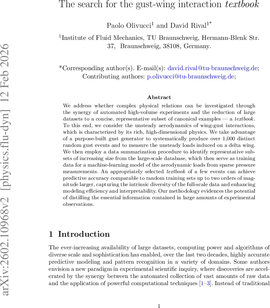 The search for the gust-wing interaction "textbook"