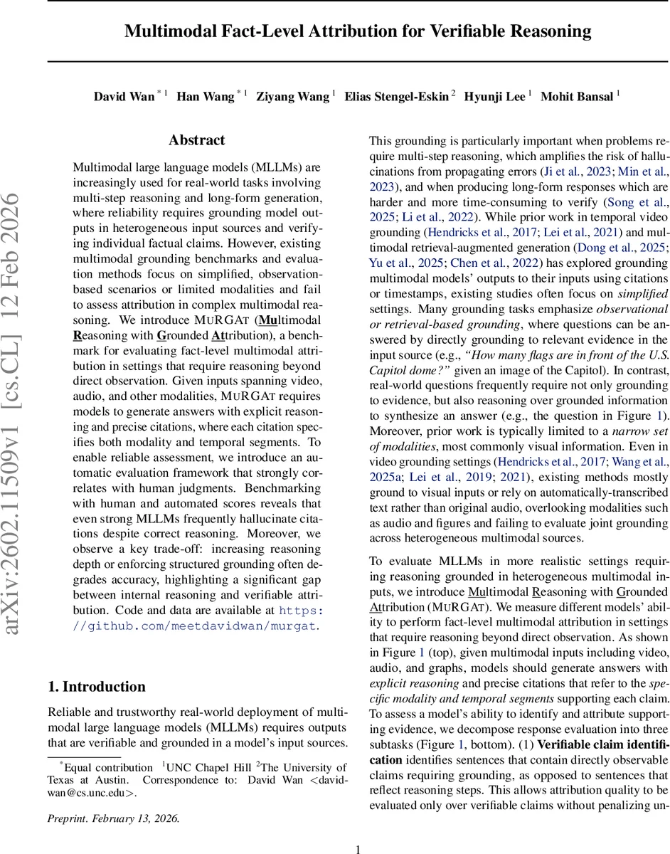 Multimodal Fact-Level Attribution for Verifiable Reasoning