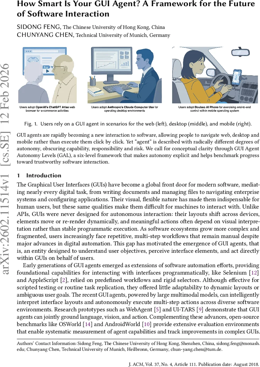 How Smart Is Your GUI Agent? A Framework for the Future of Software Interaction