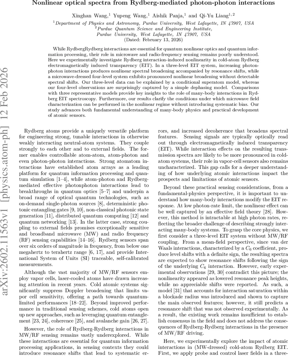 Nonlinear optical spectra from Rydberg-mediated photon-photon interactions