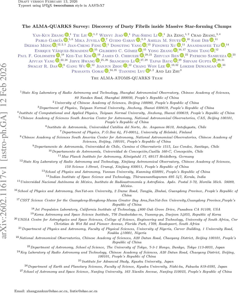 The ALMA-QUARKS Survey: Discovery of Dusty Fibrils inside Massive Star-forming Clumps