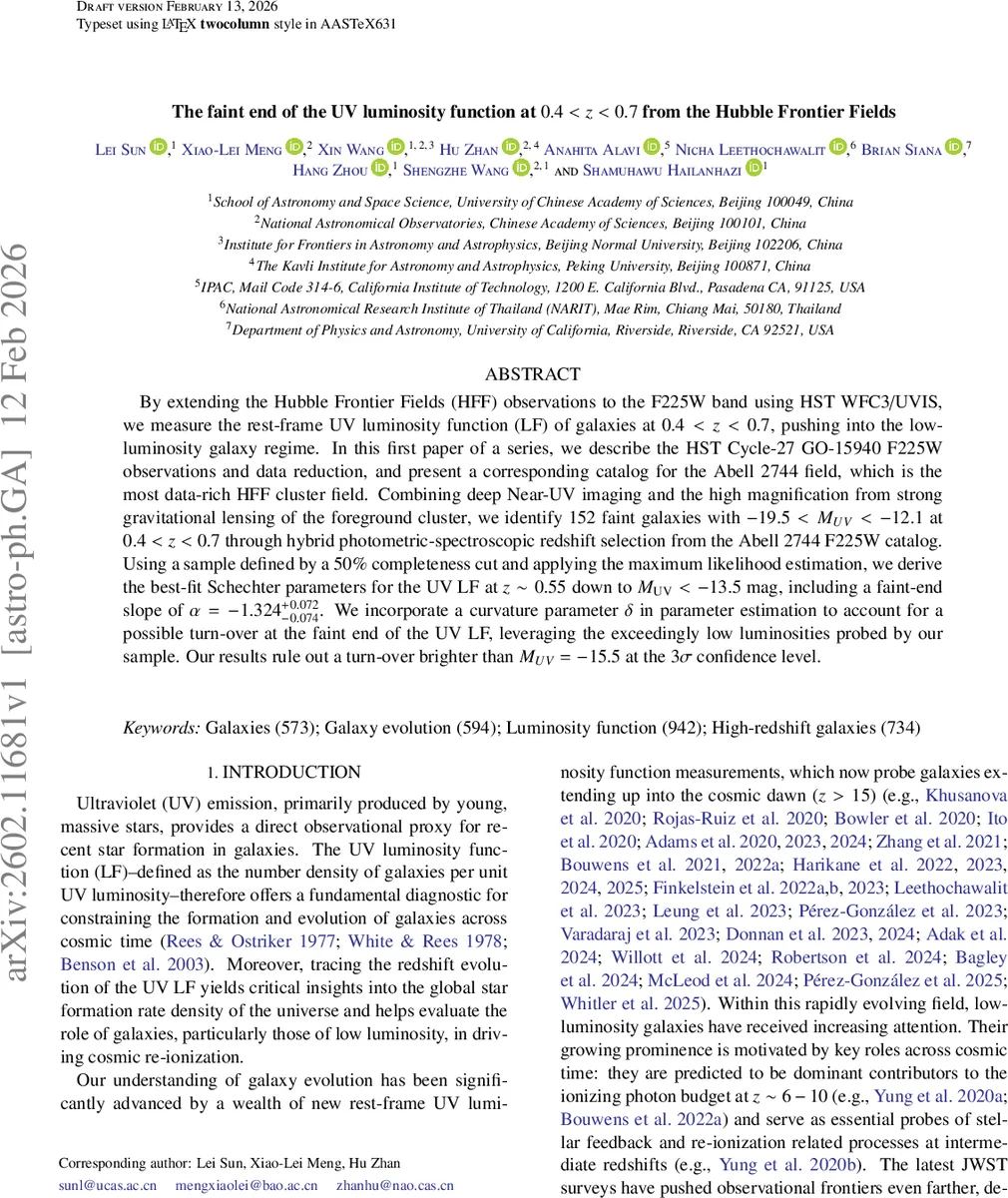 The faint end of the UV luminosity function at $0.4 < z < 0.7$ from the Hubble Frontier Fields