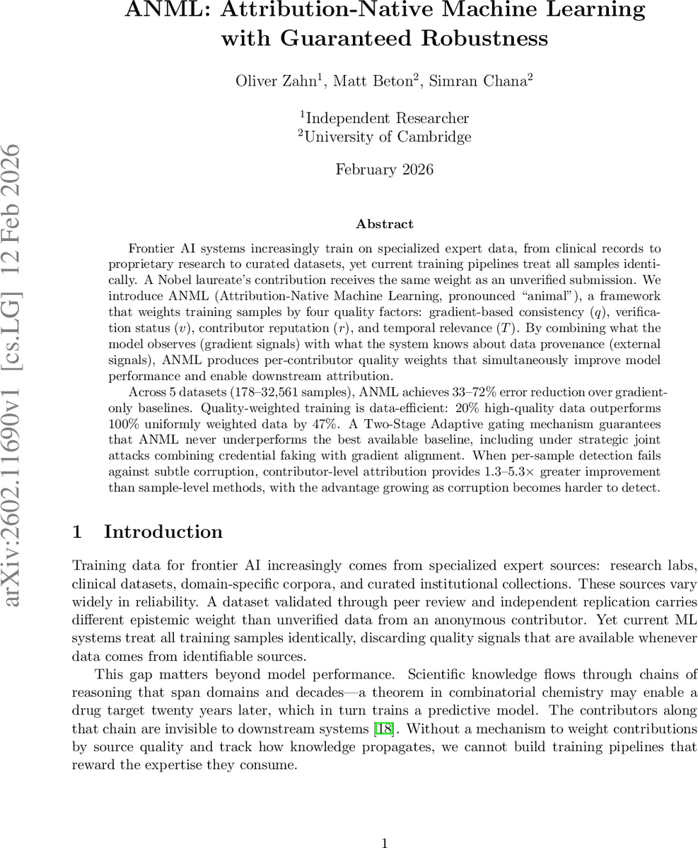 ANML: Attribution-Native Machine Learning with Guaranteed Robustness