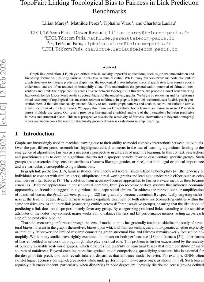TopoFair: Linking Topological Bias to Fairness in Link Prediction Benchmarks